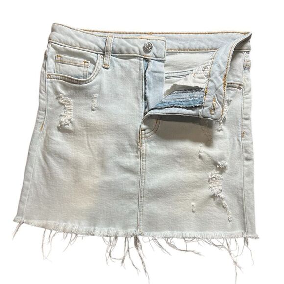 Forever 21 denim mini skirt distressed size 25 - Picture 4 of 8